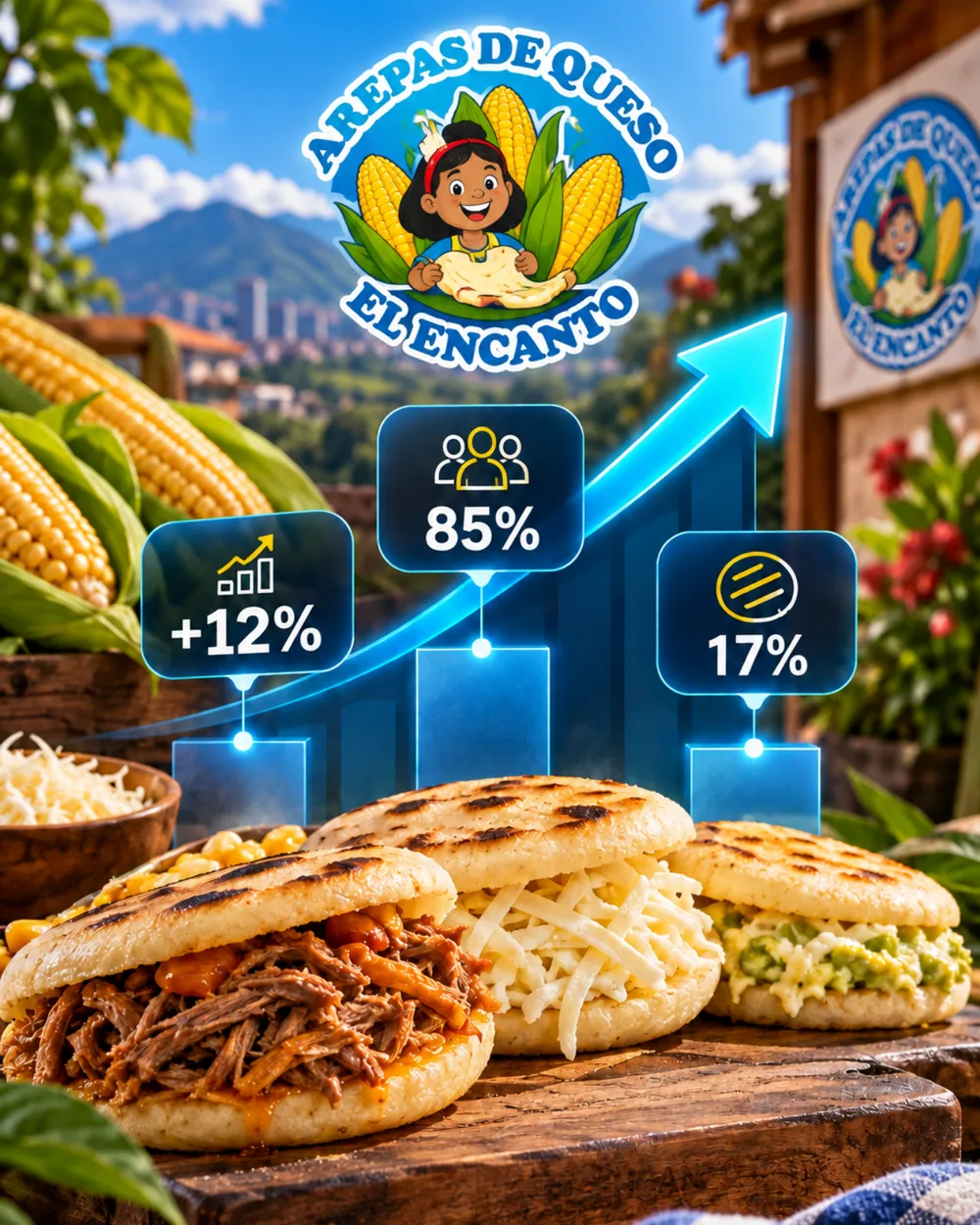 Hecho 01: la categoría de la arepa crece 12 % anual, con 85 % de penetración semanal y la arepa con queso como variante líder con el 17 %