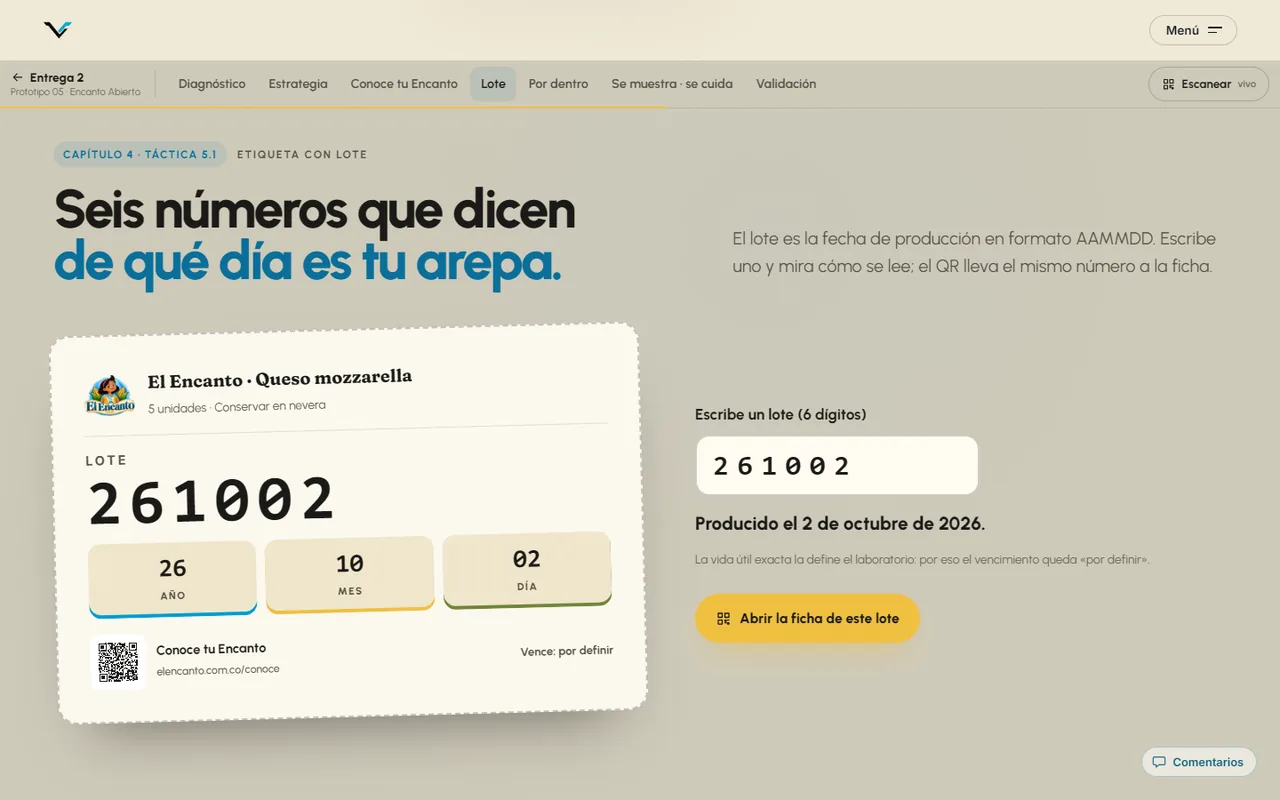 Etiqueta con lote